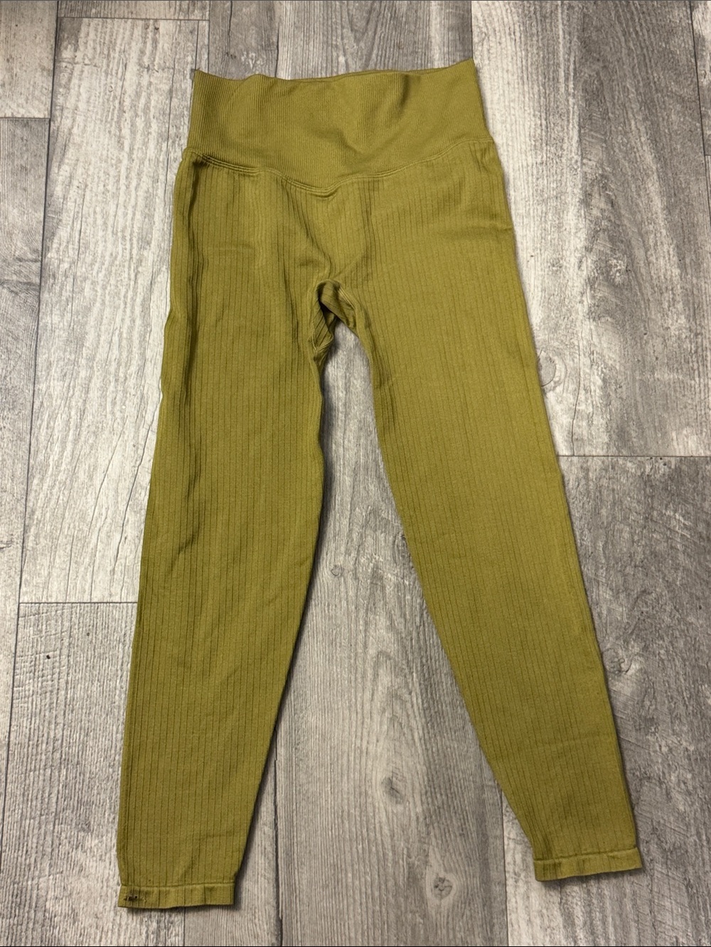 PINK Victoria's Secret Olive Ribbed High-Waist Leggings